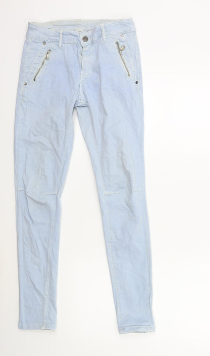 Womens UK Size S Preworn Regular Fit Skinny Blue Jeans