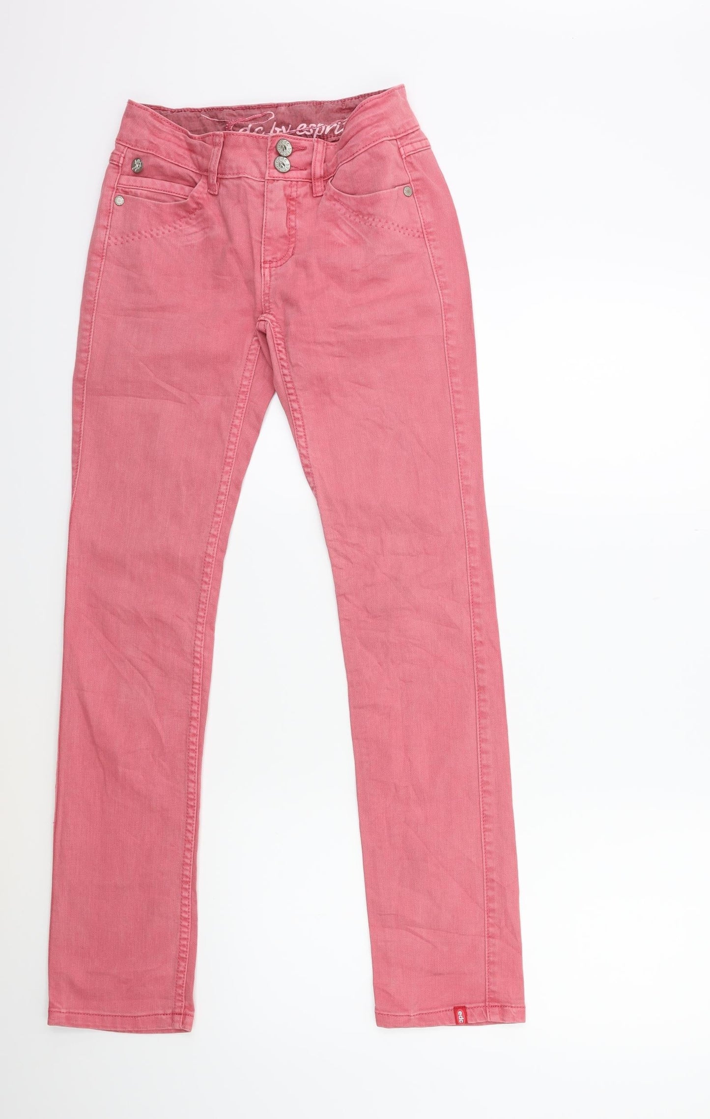EDC Womens Pink  Denim Straight Jeans Size 30 in L26 in