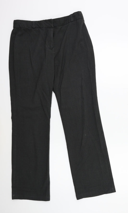 Womens UK Size 12 Marks and Spencer Regular Fit  Grey Trousers