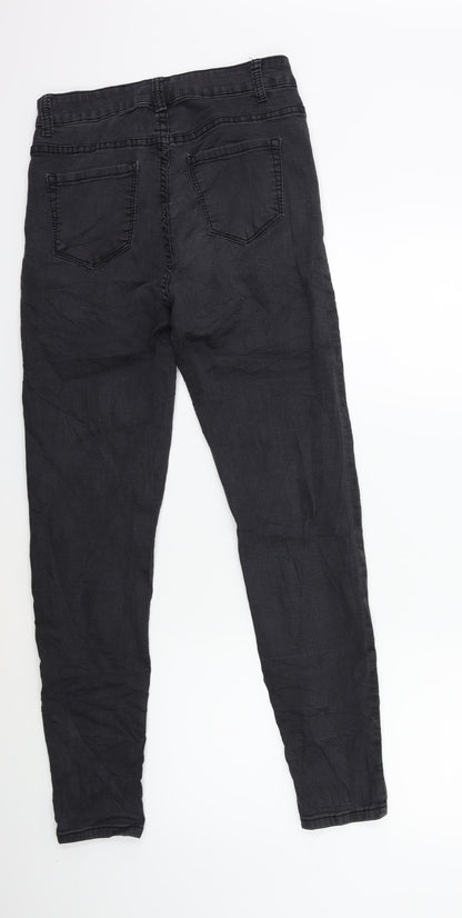 Womens UK Size 14 Preworn Regular Fit Skinny Grey Jeans