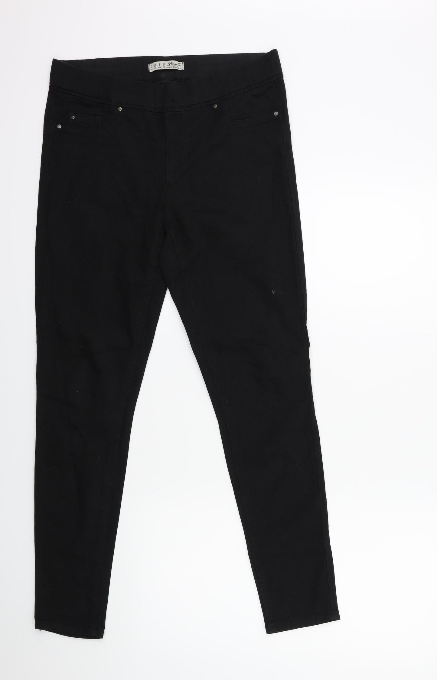 Denim & Co. Womens Black  Denim Jegging Jeans Size 12 L28 in