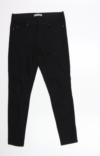 Denim & Co. Womens Black  Denim Jegging Jeans Size 12 L28 in