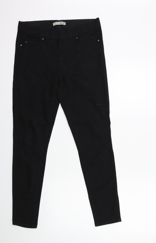 Denim & Co. Womens Black  Denim Jegging Jeans Size 12 L28 in