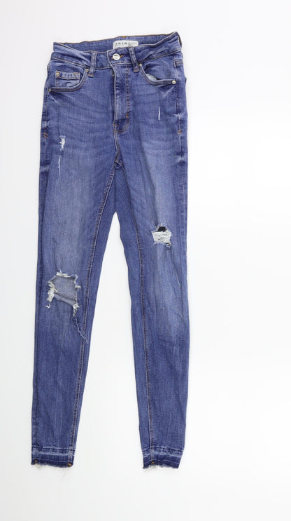 Denim & Co. Womens Blue  Denim Skinny Jeans Size 8 L28 in