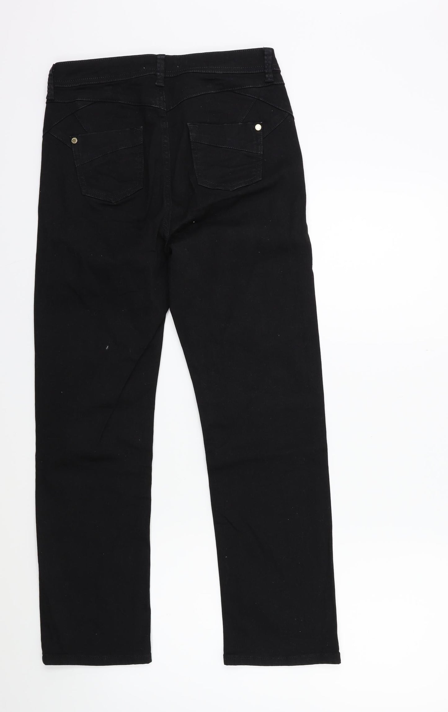Womens UK Size 26 in Preworn Regular Fit Straight Black Jeans
