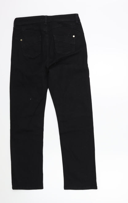 Womens UK Size 26 in Preworn Regular Fit Straight Black Jeans