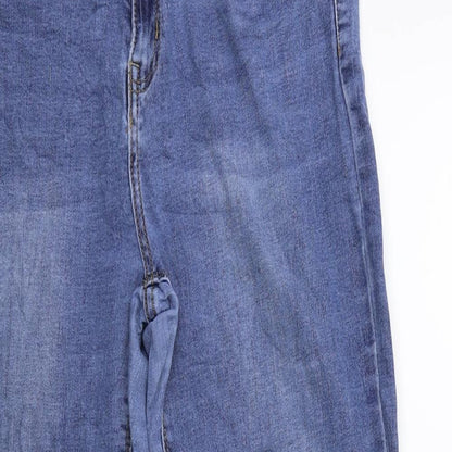 SHINY DESIGN Womens Blue  Denim Straight Jeans Size 14 L27 in