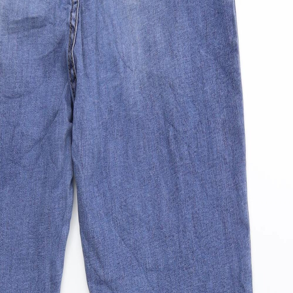 SHINY DESIGN Womens Blue  Denim Straight Jeans Size 14 L27 in
