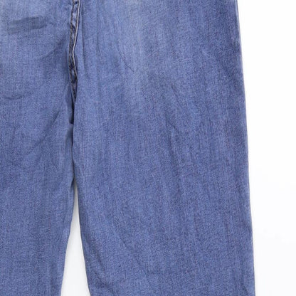 SHINY DESIGN Womens Blue  Denim Straight Jeans Size 14 L27 in
