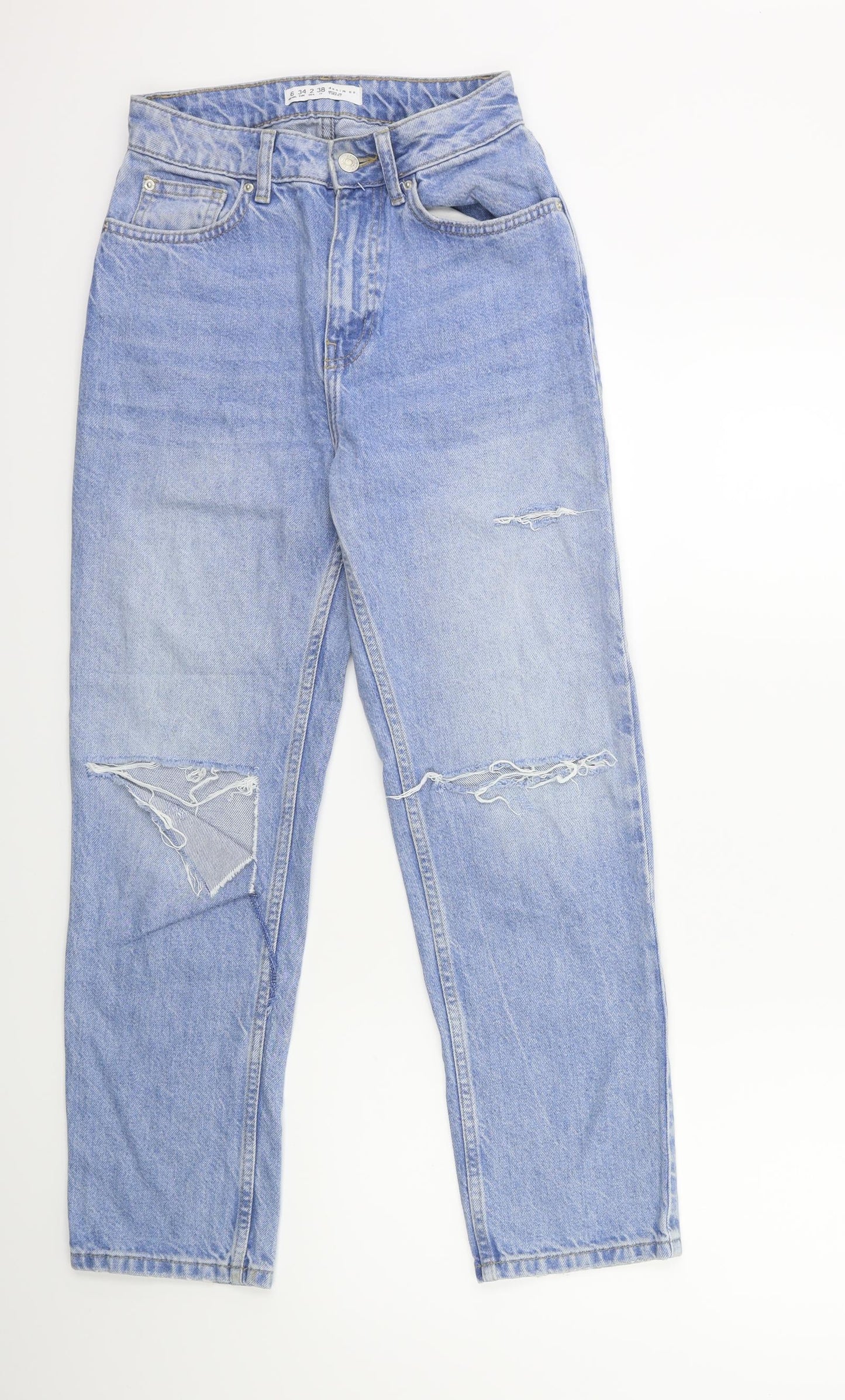 Denim & Co. Womens Blue  Denim Mom Jeans Size 6 L26 in