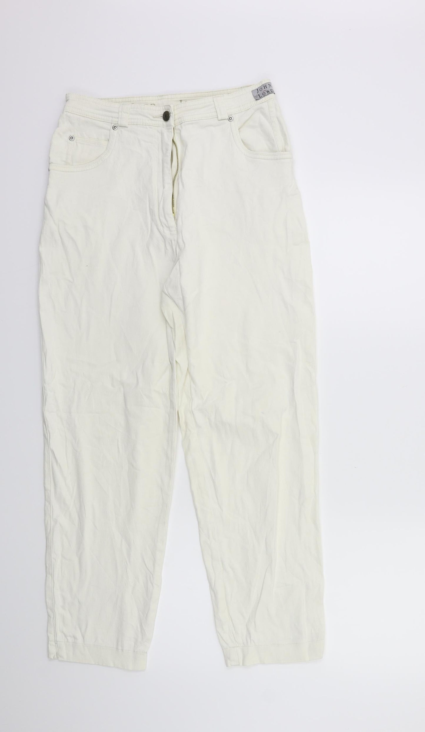 Womens UK Size 28 in John Lewis Regular Fit Mom White Jeans