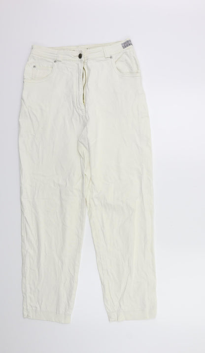 Womens UK Size 28 in John Lewis Regular Fit Mom White Jeans