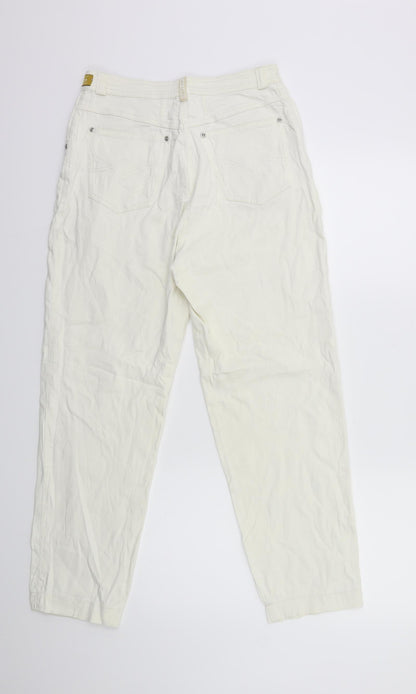 Womens UK Size 28 in John Lewis Regular Fit Mom White Jeans