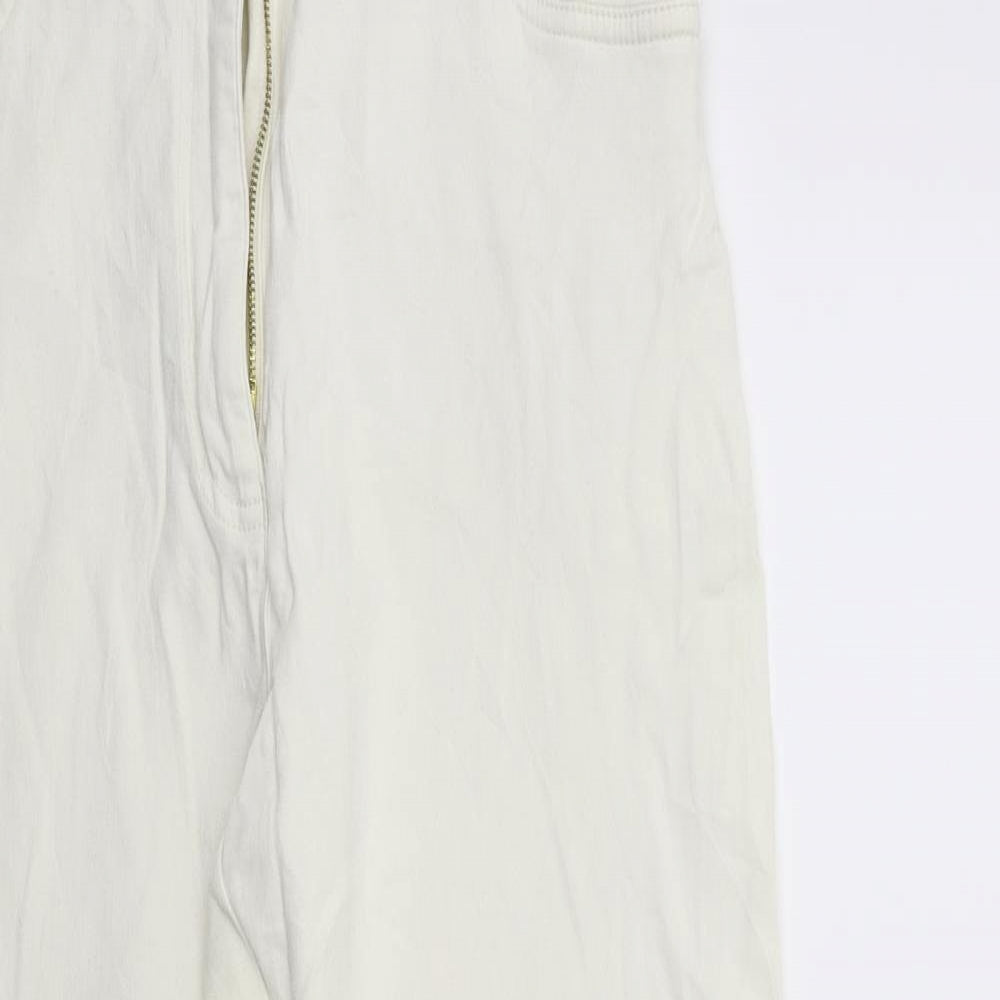 Womens UK Size 28 in John Lewis Regular Fit Mom White Jeans