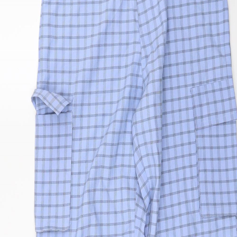 Missguided Womens Blue Check  Trousers  Size 8 L30 in