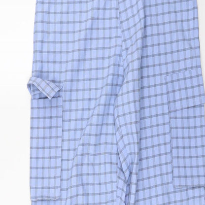 Missguided Womens Blue Check  Trousers  Size 8 L30 in