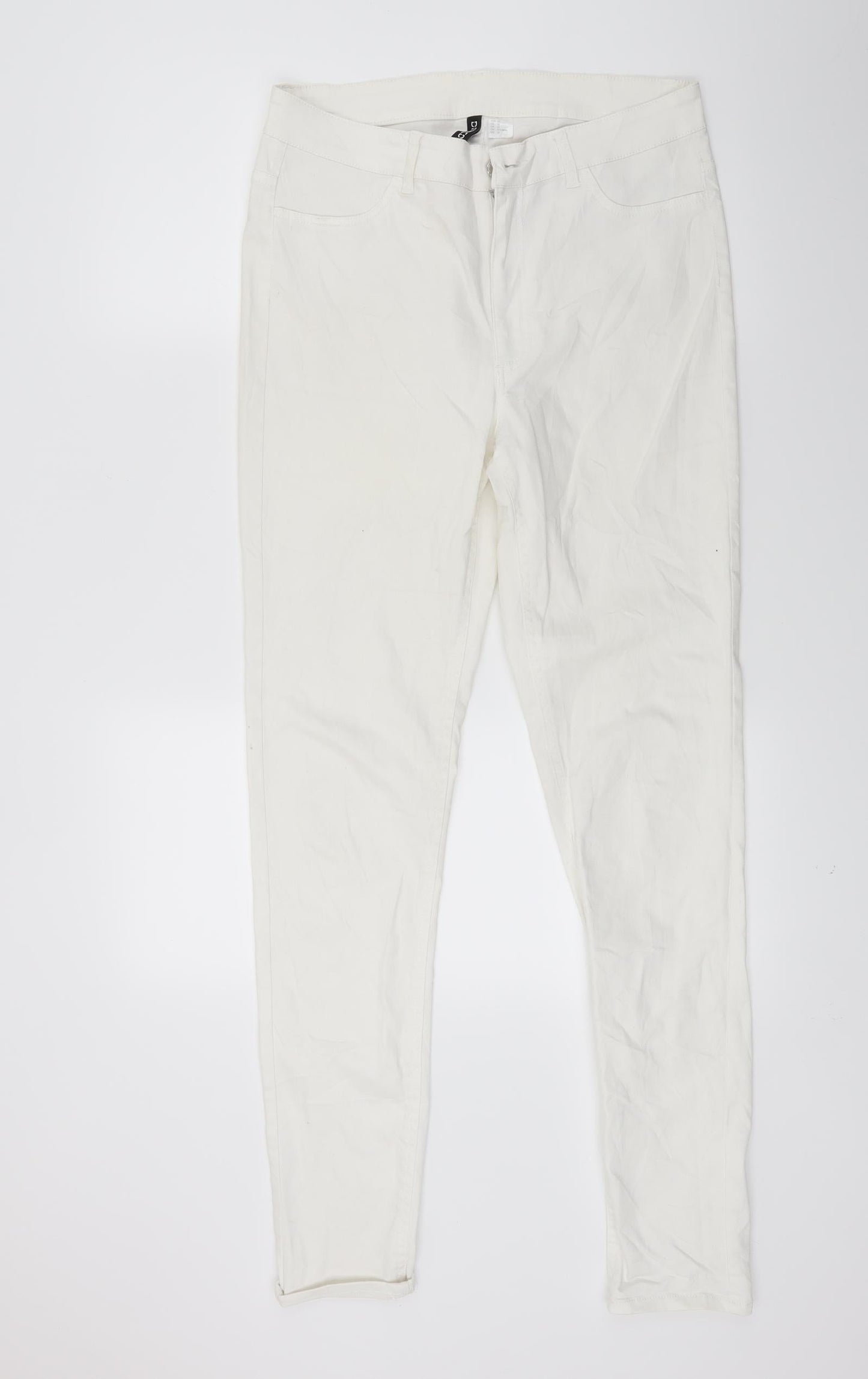 Womens UK Size 14 Divided Regular Fit Skinny White Jeans