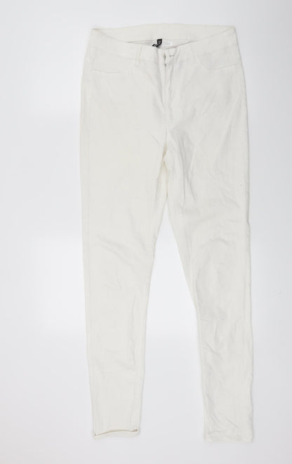 Womens UK Size 14 Divided Regular Fit Skinny White Jeans