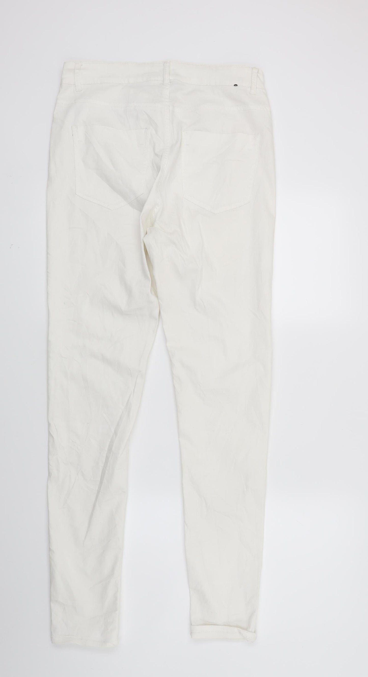 Womens UK Size 14 Divided Regular Fit Skinny White Jeans