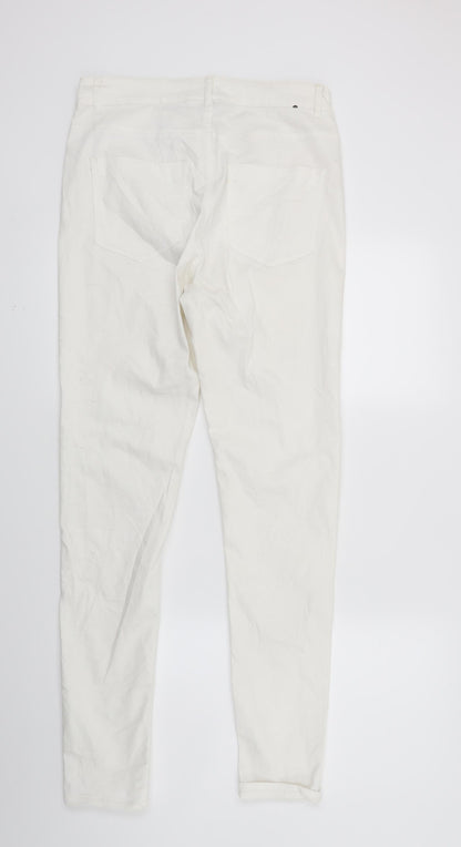 Womens UK Size 14 Divided Regular Fit Skinny White Jeans