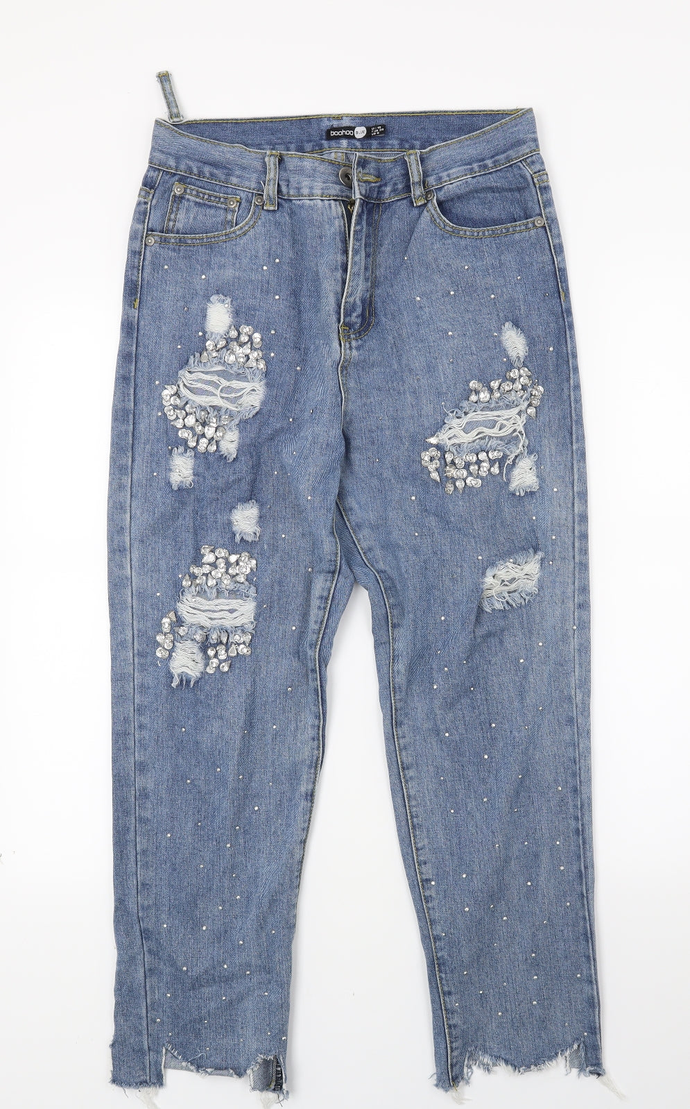 Boohoo Womens Blue  Denim Skinny Jeans Size 10 L23 in