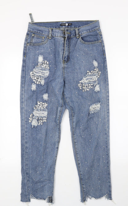 Boohoo Womens Blue  Denim Skinny Jeans Size 10 L23 in