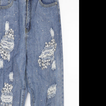 Boohoo Womens Blue  Denim Skinny Jeans Size 10 L23 in