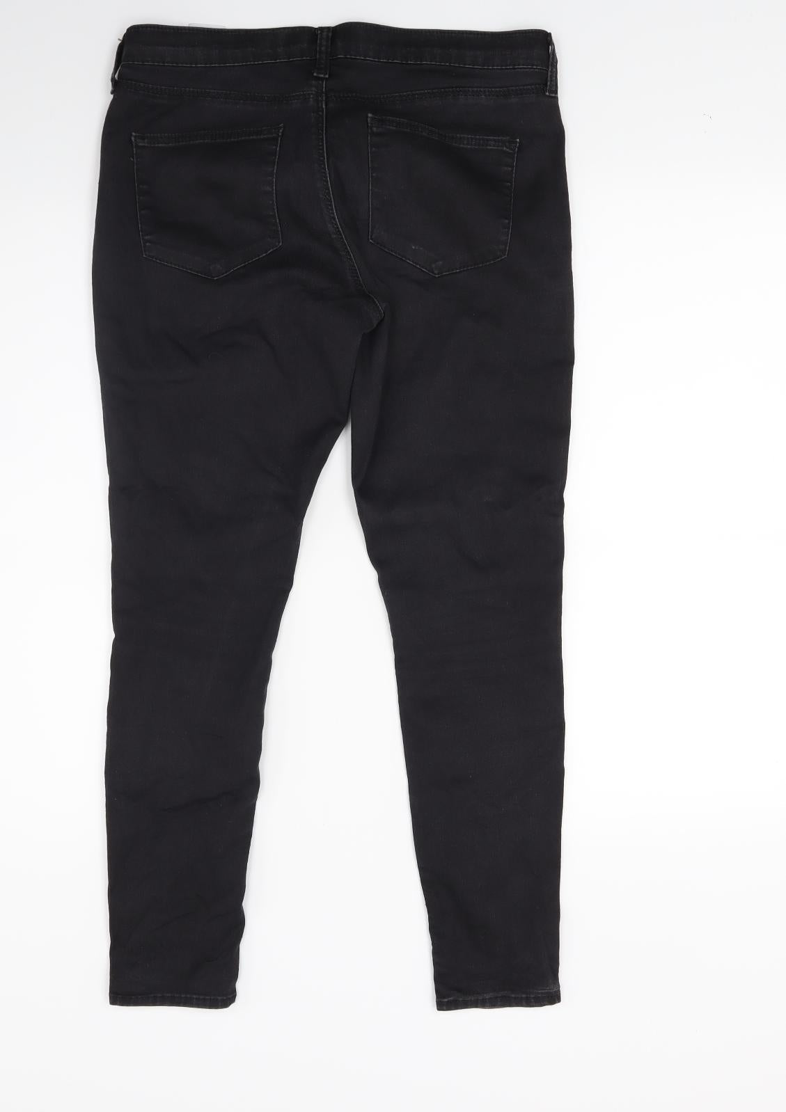 Topshop Womens Black  Denim Skinny Jeans Size 30 in L24 in