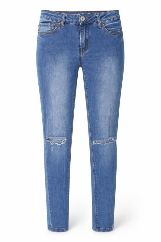 Womens UK Size 8 Brave Soul Regular Fit Skinny Blue Jeans