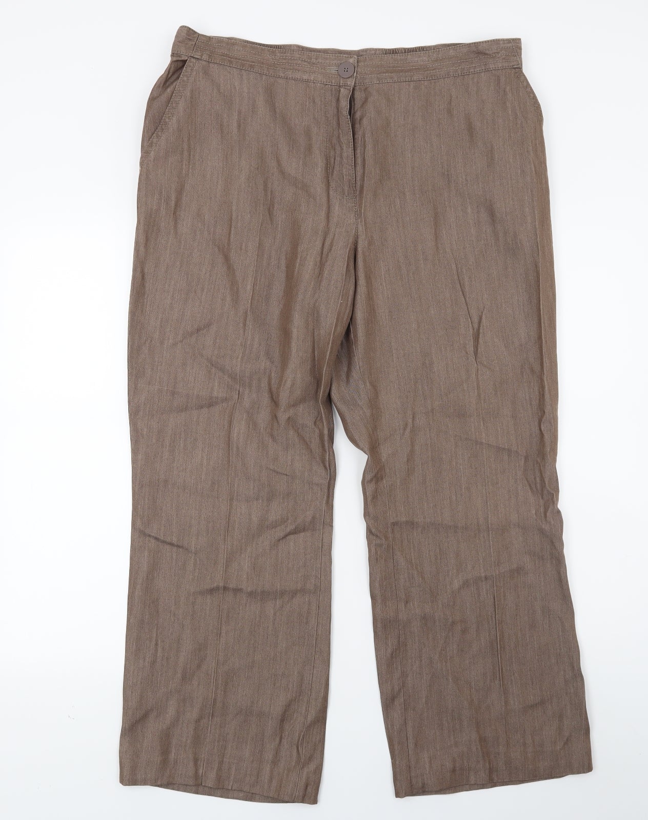 Womens UK Size 14 Marks and Spencer Regular Fit  Brown Trousers