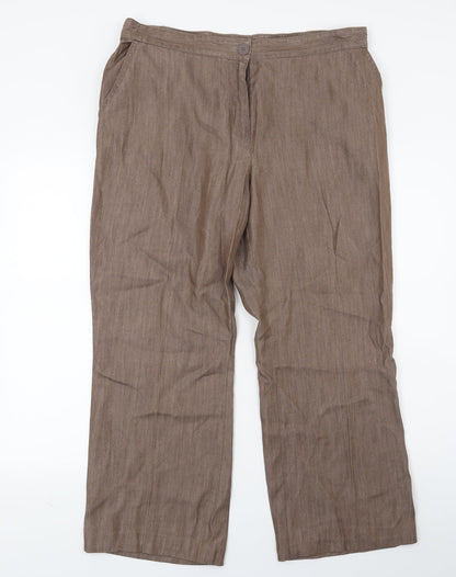 Womens UK Size 14 Marks and Spencer Regular Fit  Brown Trousers
