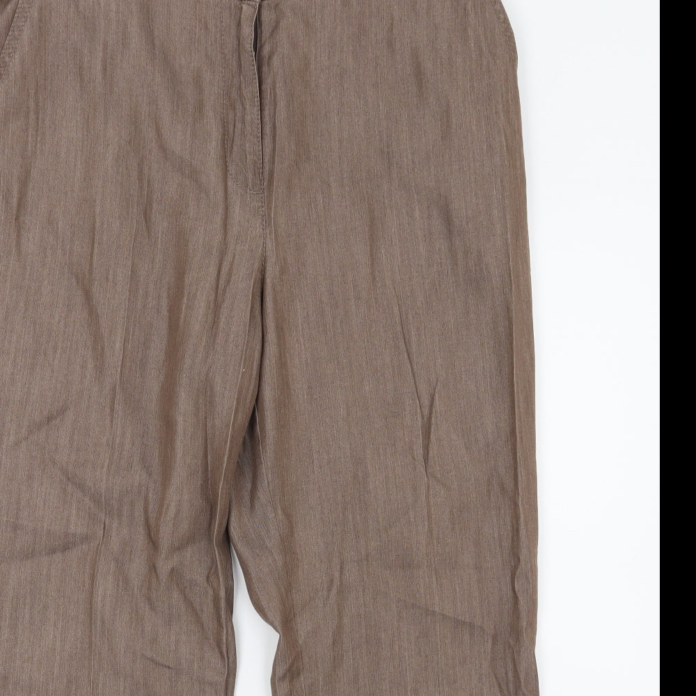Womens UK Size 14 Marks and Spencer Regular Fit  Brown Trousers
