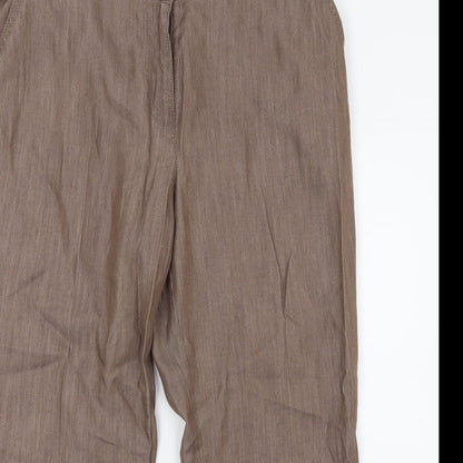 Womens UK Size 14 Marks and Spencer Regular Fit  Brown Trousers