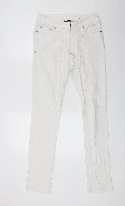 Flame Womens White  Denim Skinny Jeans Size 8 L31 in