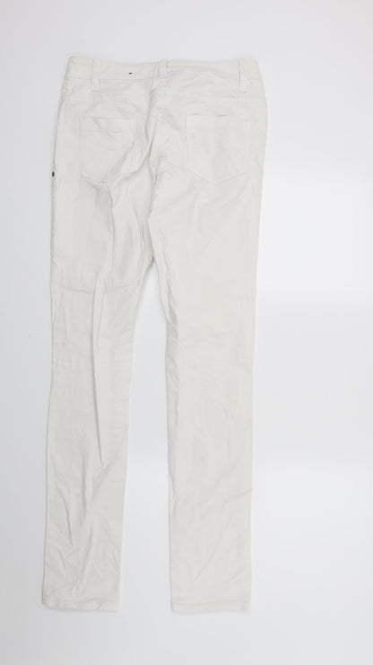 Flame Womens White  Denim Skinny Jeans Size 8 L31 in