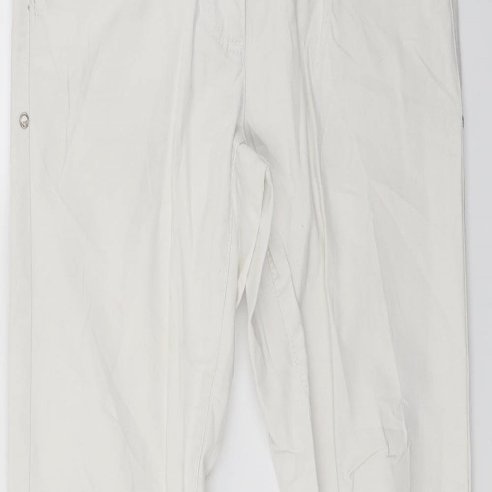 Flame Womens White  Denim Skinny Jeans Size 8 L31 in