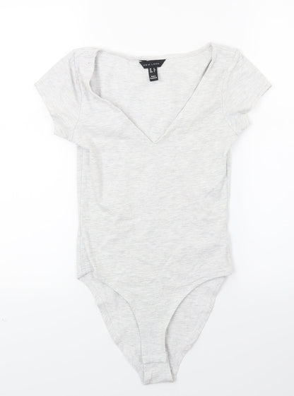 New Look Womens Grey  Jersey Leotard One-Piece Size 8
