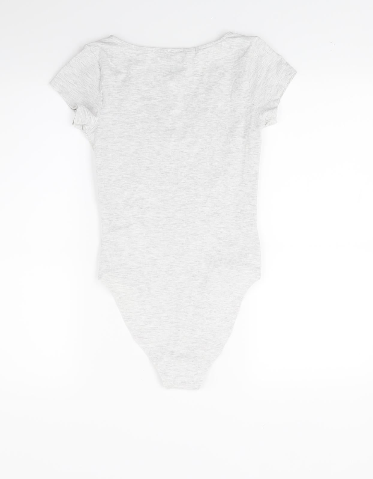 New Look Womens Grey  Jersey Leotard One-Piece Size 8