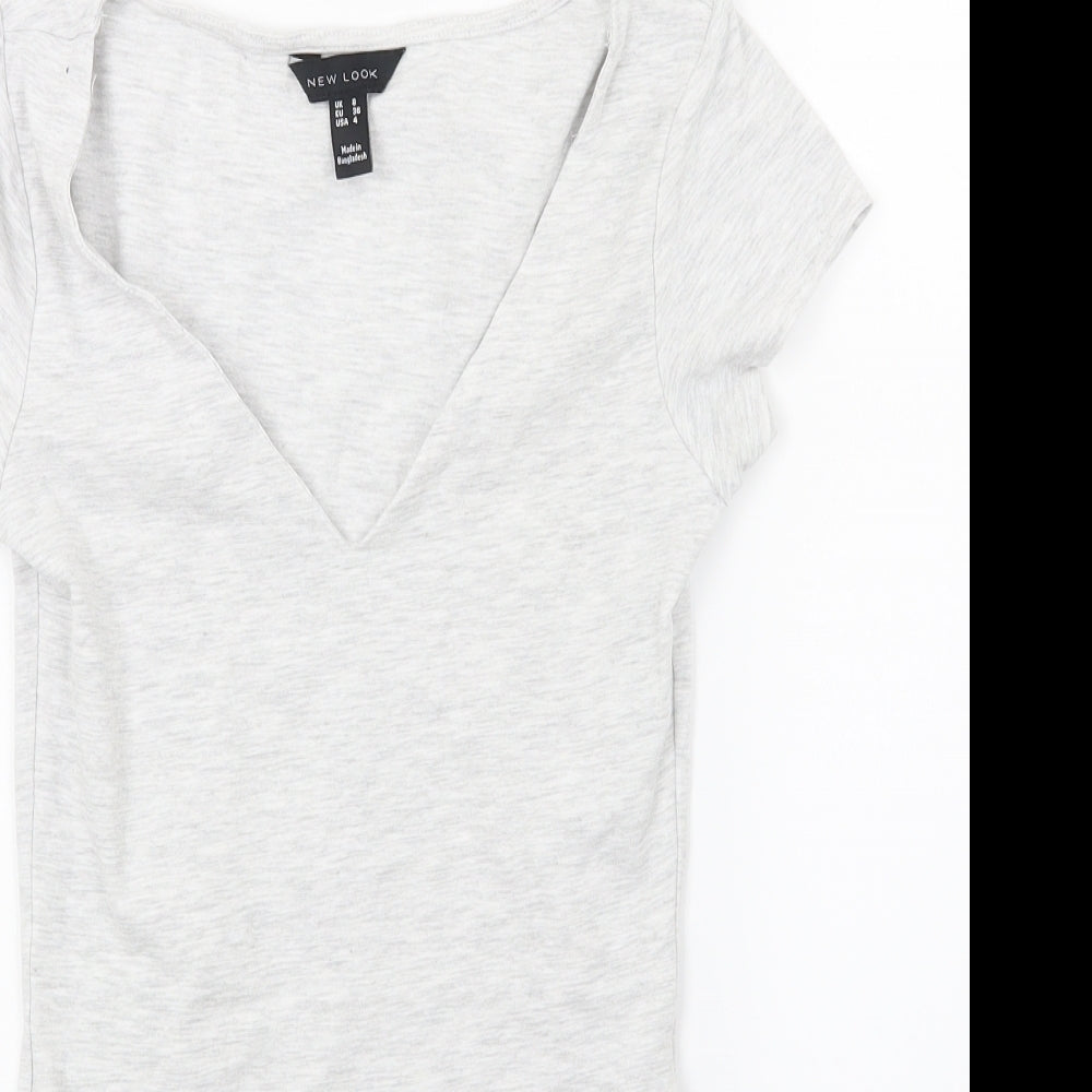 New Look Womens Grey  Jersey Leotard One-Piece Size 8