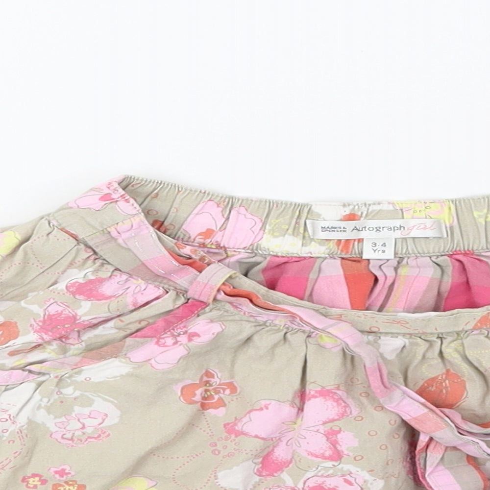 Autograph Girls Green Floral  Flare Skirt Size 3-4 Years