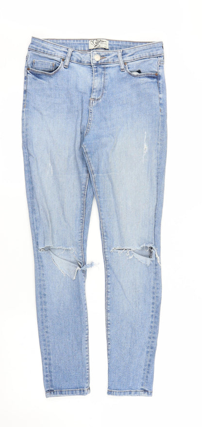 Womens UK Size 12 Miss Denim Regular Fit Skinny Blue Jeans