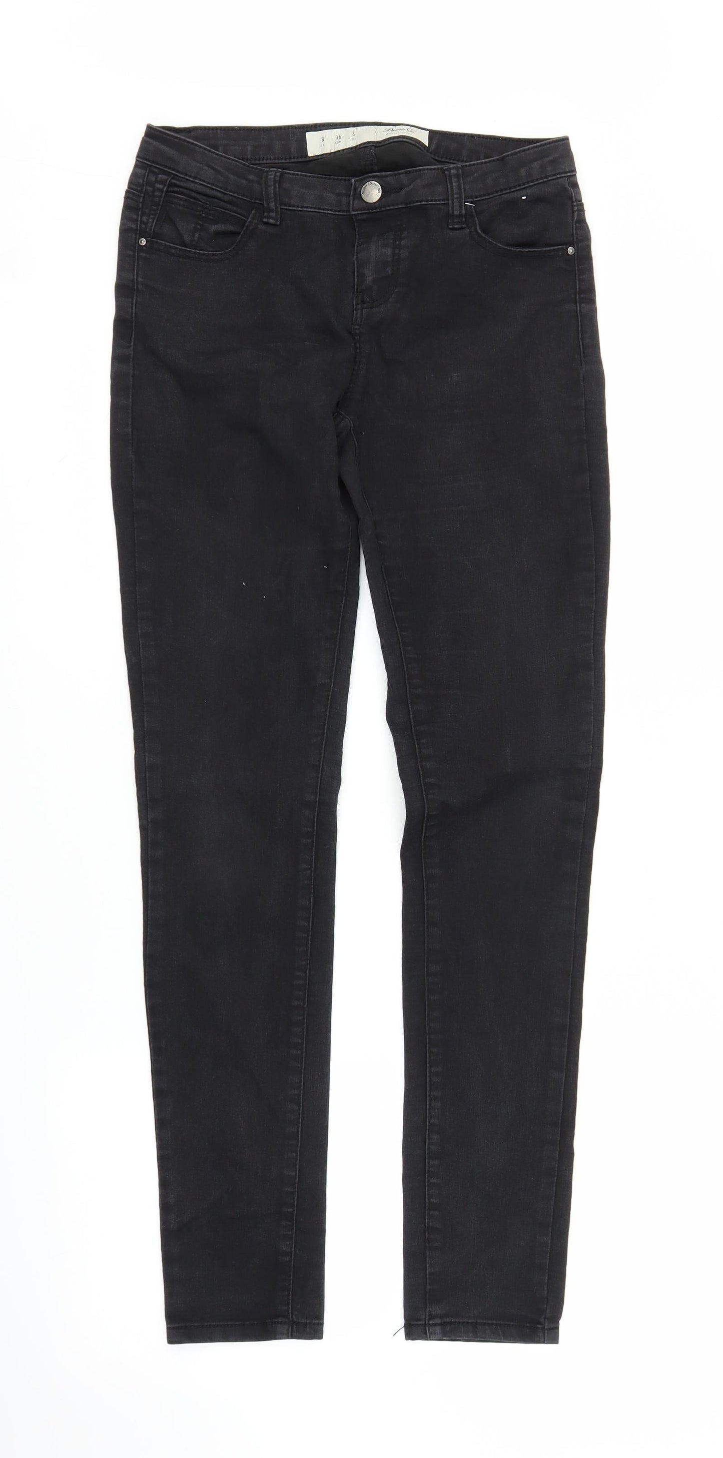 Primark Womens Black  Denim Skinny Jeans Size 8 L28 in