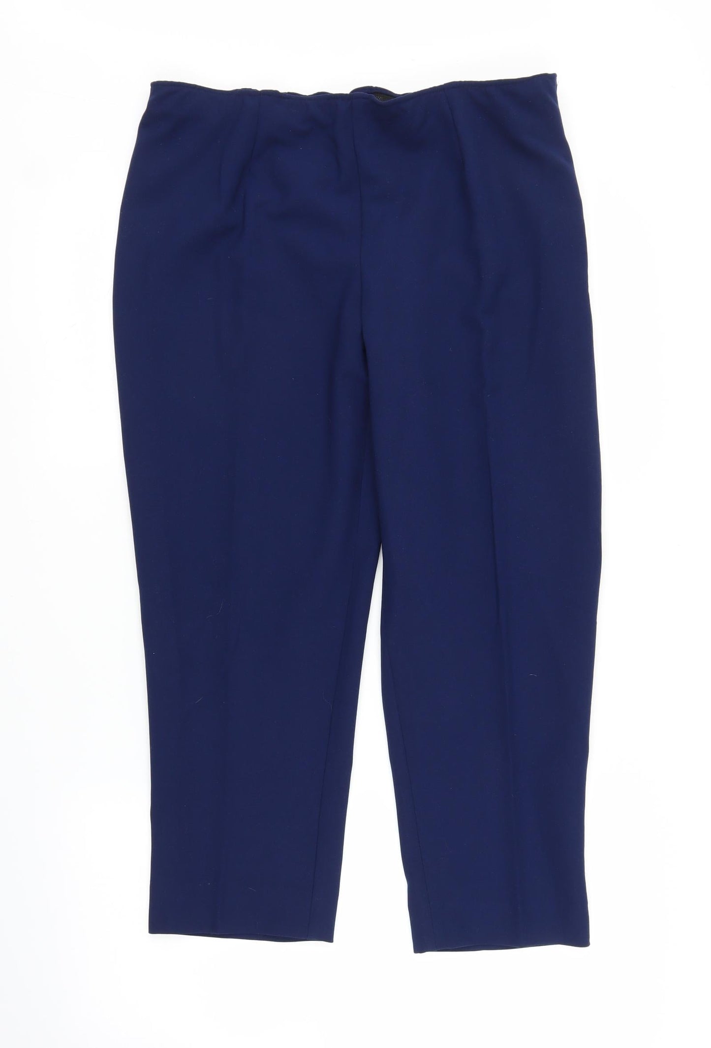 Womens UK Size L Preworn Regular Fit Capri Blue Trousers