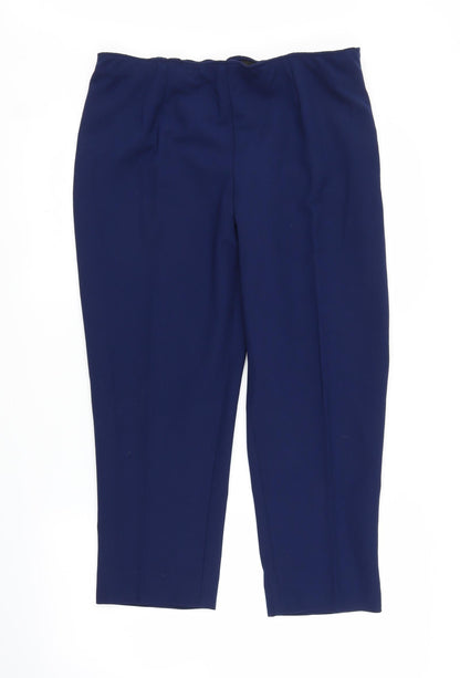 Womens UK Size L Preworn Regular Fit Capri Blue Trousers
