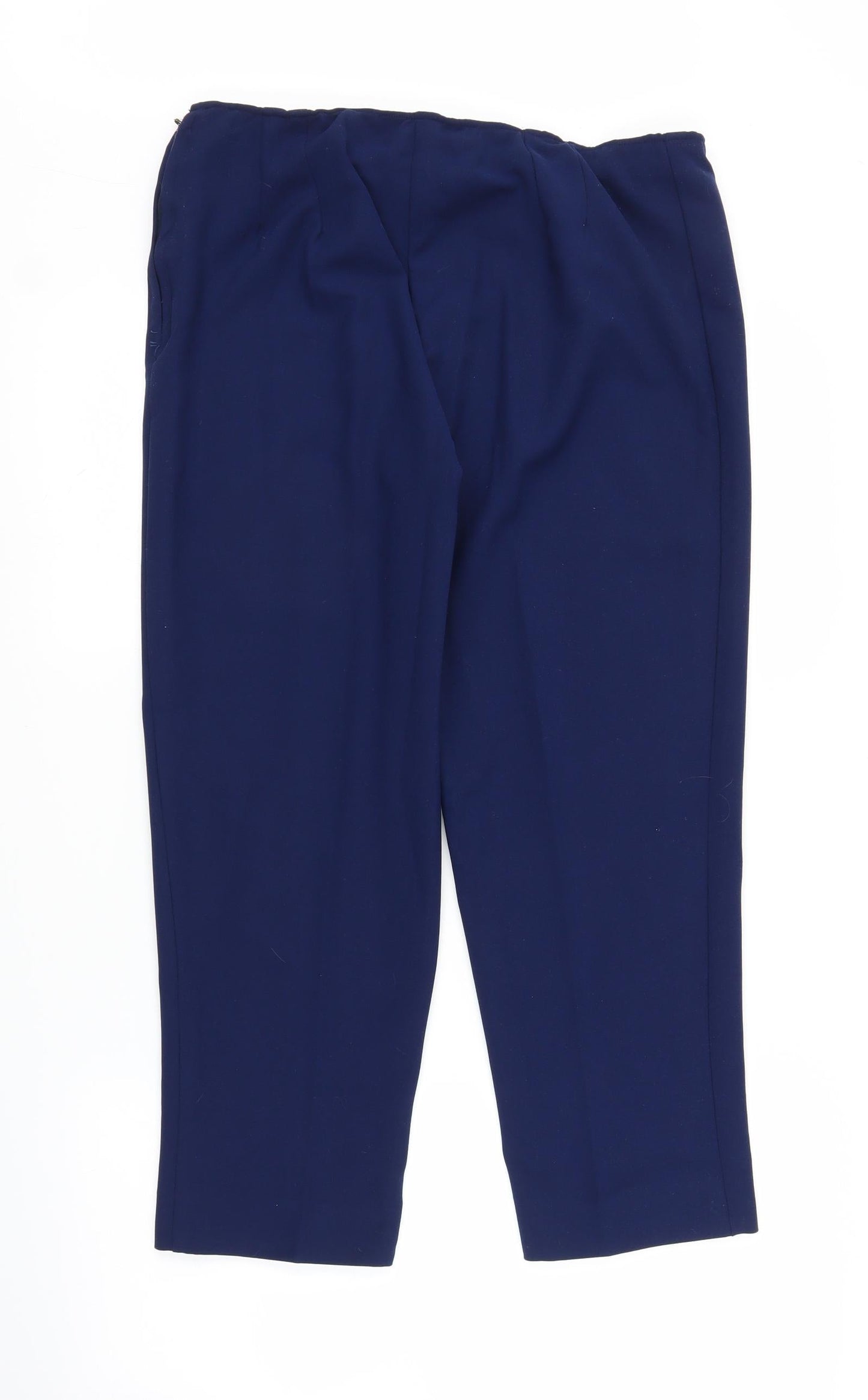 Womens UK Size L Preworn Regular Fit Capri Blue Trousers