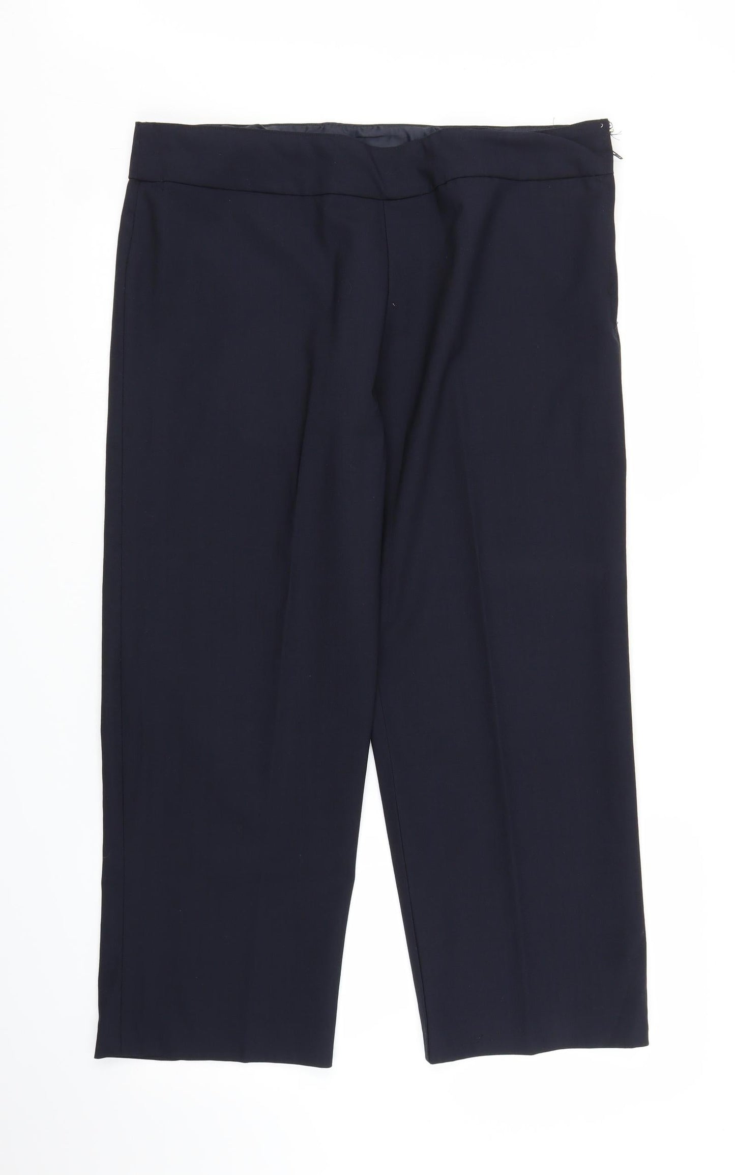 Womens UK Size L Preworn Regular Fit Capri Blue Trousers