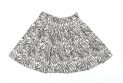 H&M Womens White Animal Print  A-Line Skirt Size 8