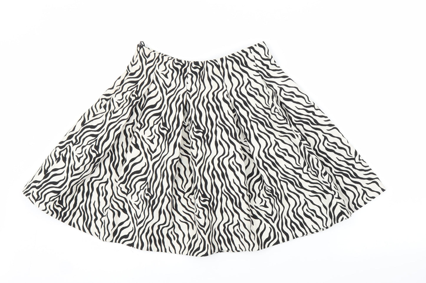 H&M Womens White Animal Print  A-Line Skirt Size 8