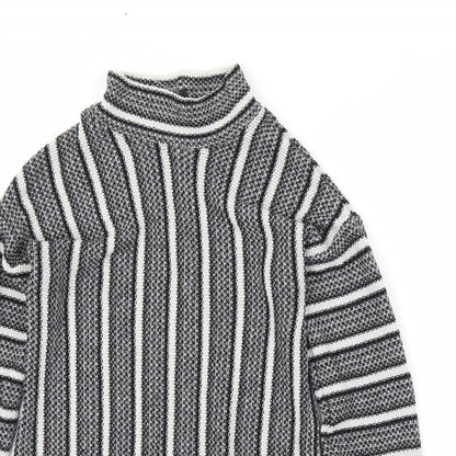 Topshop Womens Black Striped  Pullover Jumper Size 8