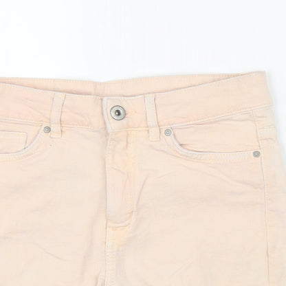 H&M Womens Pink  Denim Cut-Off Shorts Size 8